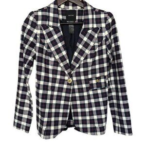 Smythe Duchess Checked Blazer Elbow Patch  Women Size 2
